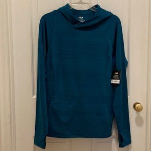 FILA Sport Tru-Dry & Tru-Warm Hoodie Size XL Teal Color Stretch Fabric NWT